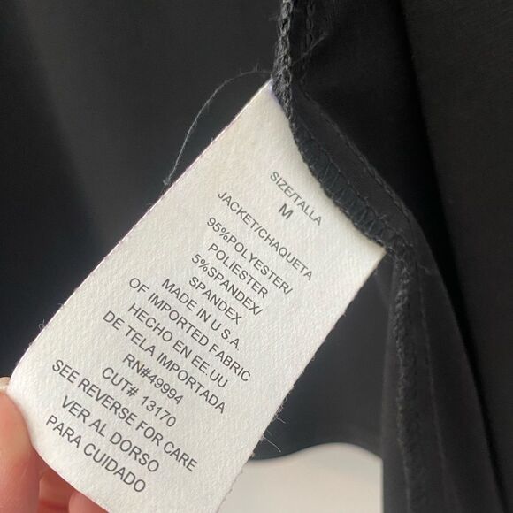 R&M Richards Black Beaded Shrug Women’s M Embellished Open Front Cardigan Jacket - Picture 8 of 9